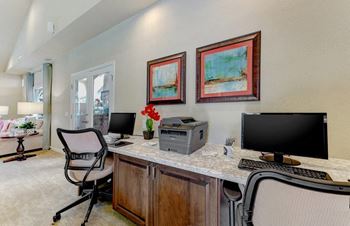 Business center with frames